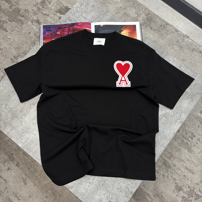 Solid color love short sleeve T-shirt