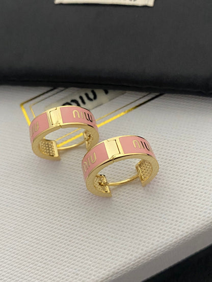 Enamel brass earrings