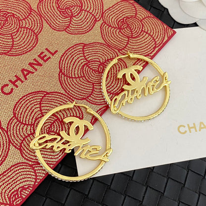 Hollow Letters Hoop Earrings