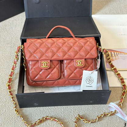 Vintage 24A Double Pocket Handle Messenger Bag