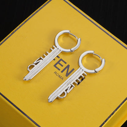 Letter Key Pendant Earrings