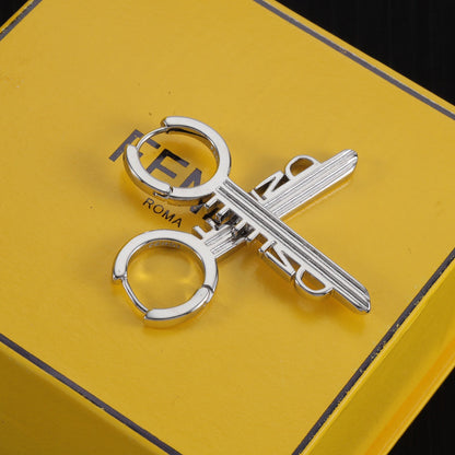 Letter Key Pendant Earrings