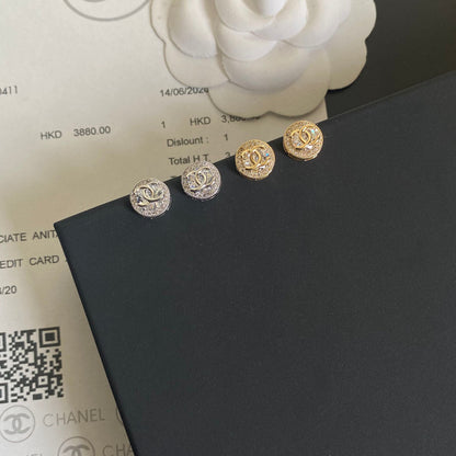 Diamond Logo Mini Round Stud Earrings