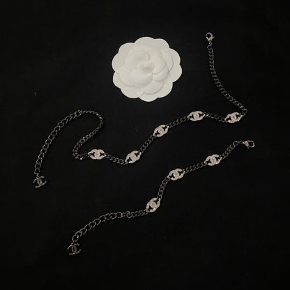 Fashion Diamond Logo Bracelet & Necklace